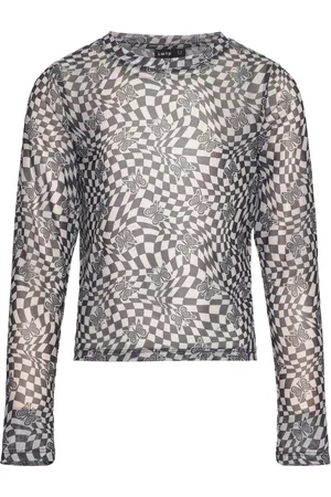 LMTD Nlftaina Ls Crop Mesh Top Black