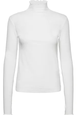 Filippa K Rib Mock Neck Top White
