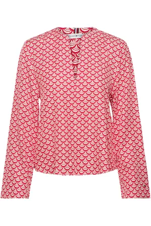 Tommy Hilfiger Seal Aop V-Neck Blouse Red