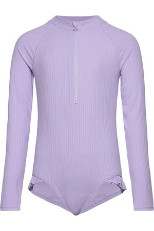Lindex Swimsuit Rib Long Sleeves Purple