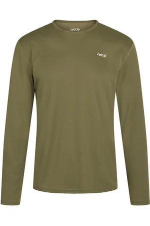 ZEBDIA Men L/S Sports Tee Khaki