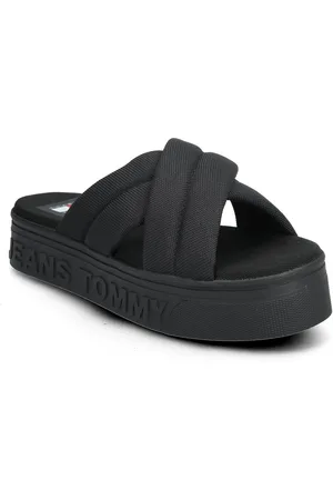 Tommy Hilfiger Tjw Lettering Flatform Sandal Black