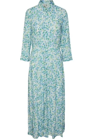 Y.A.S Savanna Long Shirt Dress S. Noos Blue