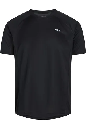 ZEBDIA Men Sports T-Shirt/Chest Print Black