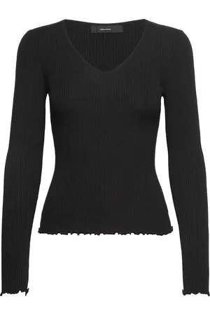VERO MODA Vmevie Ls V-Neck Pullover Ga Noos Black
