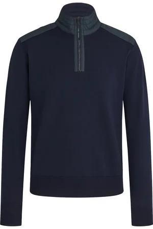 Belstaff Kilmington Quarter Zip Jumper Washed Navy Navy