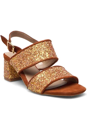 ANGULUS Sandals - Block Heels Gold