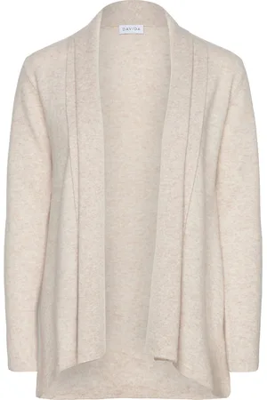 Davida Cashmere Rollerneck Cardigan Beige