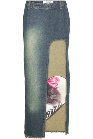 Cannari Concept Curved Slit Skirt Blue