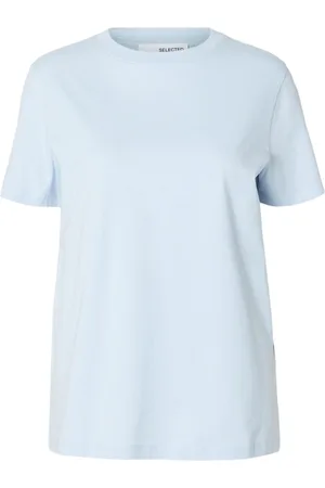 SELECTED Slfmyessential Ss O-Neck Tee Noos Blue