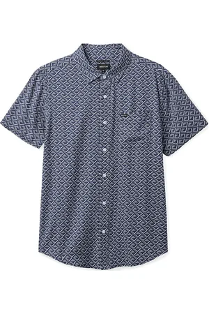 Brixton Charter Print S/S Wvn Blue