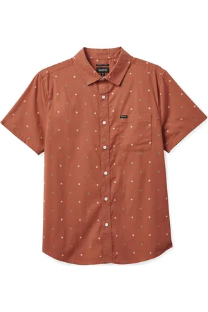 Brixton Charter Print S/S Wvn Brown