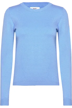 Object Objthess L/S O-Neck Knit Pullover Noos Blue