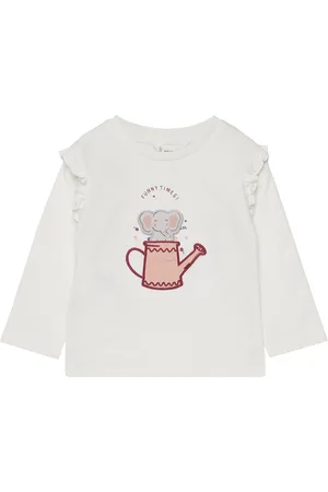MANGO Printed Long Sleeve T-Shirt White