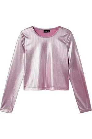 LMTD Nlfnirror Ls Crop Top Pink