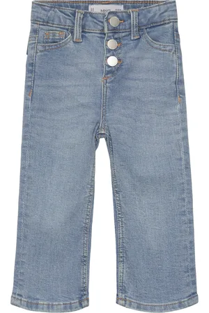 MANGO Buttons Flare Jeans Blue