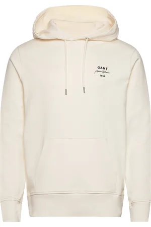 GANT Logo Script Hoodie Cream