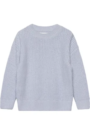 MANGO Reverse Knit Sweater Blue