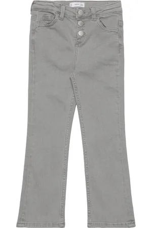 MANGO Buttons Flare Jeans Grey