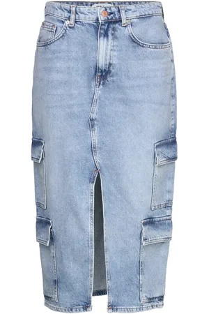 ONLY Onlposey Hw Midi Cargo Dnm Skirt Cro Blue