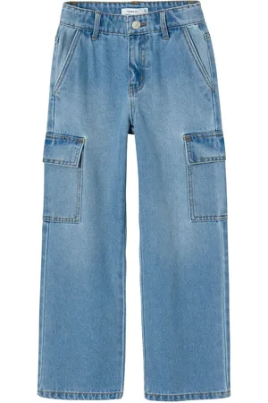 NAME IT Nkfrose Hw Wide Cargo Jeans 6190-Bs Noos Blue