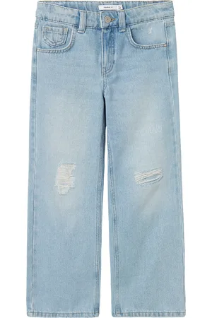 NAME IT Nkfrose Hw Wide Jeans Destr 1411-Be Noos Blue