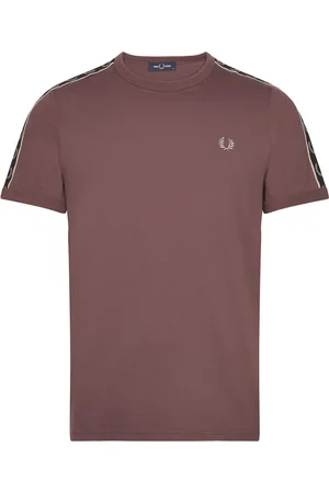 Fred Perry Contrast Tape Ringer Tee Brown