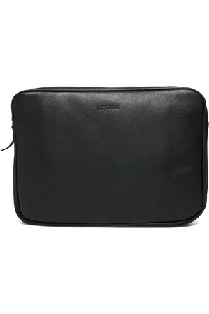Les Deux Leather Laptop Sleeve Black