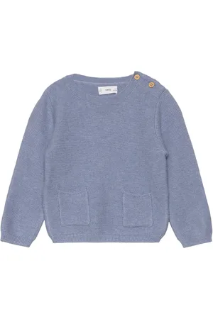 MANGO Knit Pockets Sweater Blue