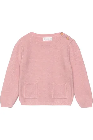 MANGO Knit Pockets Sweater Pink