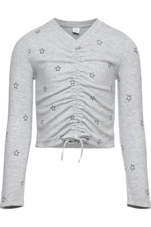 Lindex Top Long Sleeve Embroidery An Grey