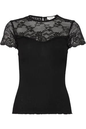 Rosemunde Silk T-Shirt W/ Lace Black