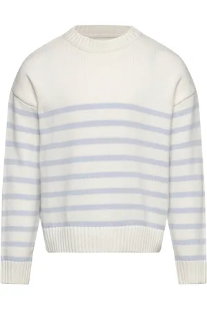 MANGO Striped Cotton-Blend Sweater Patterned