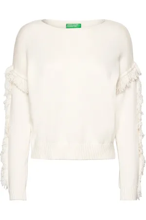 Benetton Boat-Neck Sweat.l/S White
