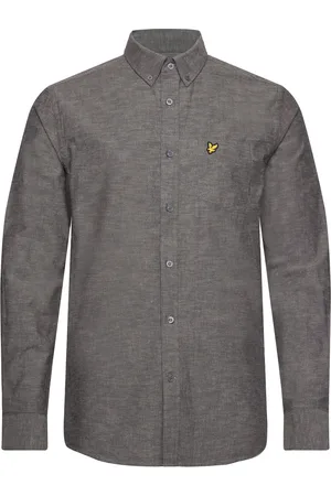 Lyle & Scott Cotton Linen Button Down Shirt Grey
