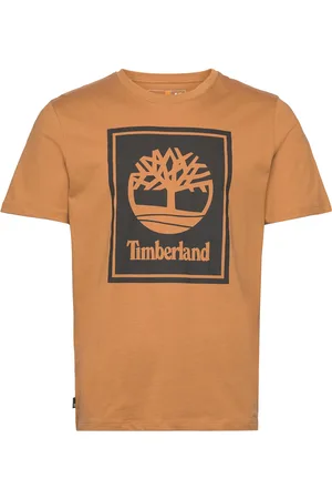 Timberland Stack Logo Short Sleeve Tee Wheat Boot/Black Orange