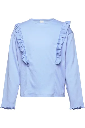 Lindex Top Long Sleeve Flounce Blue