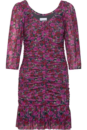 Ganni Printed Mesh Pink