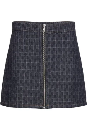 Hope Brick Skirt Textured Indigo Blue