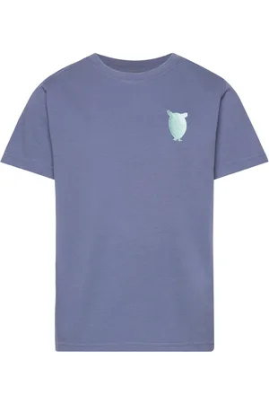 Knowledge Cotton Apparal Regular Short Sleeve Heavy Single W Blue
