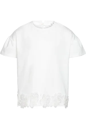 MANGO Embroidered Flowers T-Shirt White