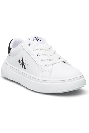 Calvin Klein Kids Minimal Lace-Up Sneaker With Over Sole White