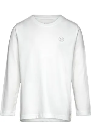 Knowledge Cotton Apparal Regular Fit Badge Long Sleeved - Go White