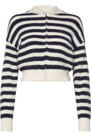MANGO Zipped Knit Cardigan Navy