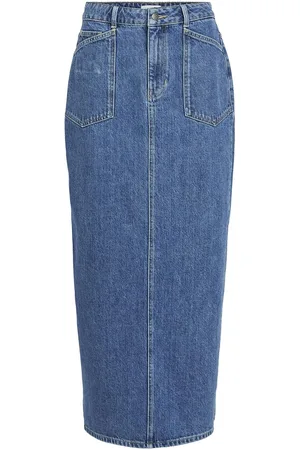 Object Objthylane Long Denim Skirt 131 Div Blue