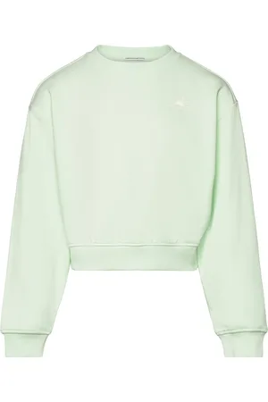 TOM TAILOR Cropped Printed Sweatshirt Green