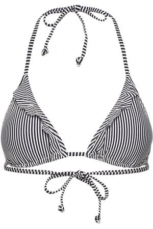 Beck Söndergaard Striba Bel Frill Bikini Top Navy