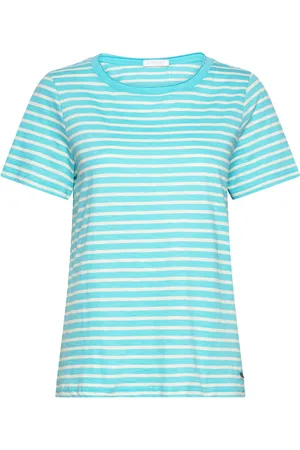 Coster Copenhagen T-Shirt With Stripes - Mid Sleeve Blue