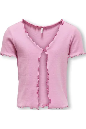 ONLY Kogelli S/S V-Neck Cardigan Jrs Pink