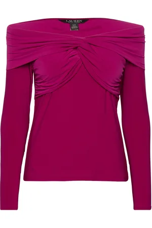 Ralph Lauren Jersey Off-The-Shoulder Top Purple